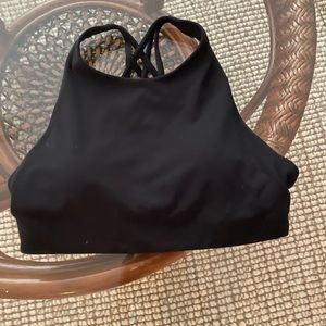 Athelta sports bra high neck black size small